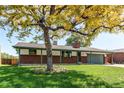Charming ranch-style home with a well-manicured lawn and an attractive tree at 16291 E 7Th Dr, Aurora, CO 80011
