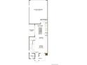 Detailed first-floor plan featuring a 2-car garage, kitchen, dining, and living room layout at 6648 N Nepal Ct, Aurora, CO 80019