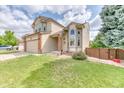Charming two-story home with a well-maintained lawn and inviting curb appeal at 5075 Weeping Willow Cir, Highlands Ranch, CO 80130