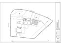 Overhead view of a property site plan detailing building footprint, driveway and backyard at 22 Rangeview Dr, Wheat Ridge, CO 80215
