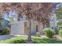 Inviting two-story home with brick accents, complemented by lush greenery and a mature tree at 13382 Franklin St, Thornton, CO 80241