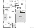 A home floor plan that includes primary suite, kitchen, great room, bed 2, and two bathrooms at 21905 E 51St Dr, Aurora, CO 80019