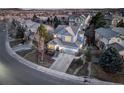 A high-angle view showcases this two-story home in a well-planned neighborhood at 4930 Laurelglen Ln, Highlands Ranch, CO 80130