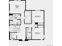Floorplan shows upper level with primary suite, laundry, two additional bedrooms, and bath at 17719 Prairie Peak Trl, Parker, CO 80134