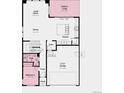 Floorplan shows main level with entry, bedroom, garage, bath, dining, great room, kitchen, and outdoor living area at 17719 Prairie Peak Trl, Parker, CO 80134
