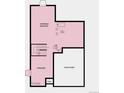 Floorplan shows unfinished basement with staircase and unexcavated area at 17719 Prairie Peak Trl, Parker, CO 80134