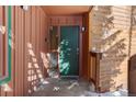 Condo building entry with green door and wood siding at 1140 Ski Hill Rd # 25, Breckenridge, CO 80424