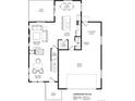 Jasper main floor plan showcasing kitchen, great room, flex space, powder bath, and 3-car tandem garage at 670 S Jasper St, Aurora, CO 80017
