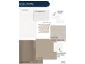 A curated selection of interior finishes including cabinets, countertops, and flooring options at 39574 Gwinett Cir, Elizabeth, CO 80107