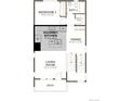 Second floor plan boasts a gourmet kitchen, living room, dining area, and deck at 1218 Dylan Dr, Erie, CO 80026