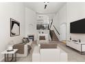 Bright living room with high ceilings, fireplace, and modern decor at 10578 E Jewell Ave, Aurora, CO 80012