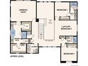 The upper level floor plan includes the owner's suite, three bedrooms, a loft, two bathrooms, and a laundry room at 13900 Hanging Lake St, Parker, CO 80138