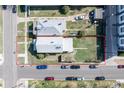 An aerial view of the property highlighting the large backyard and the proximity to the street at 1745 Irving St, Denver, CO 80204