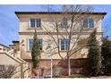 Two-story home with a brick facade and landscaped garden with a large bare tree in the front yard at 150 S Harrison St # 9, Denver, CO 80209