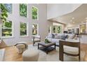 Spacious living room with large windows, ample seating, and neutral decor, perfect for relaxation at 6393 S Jamaica Ct, Englewood, CO 80111