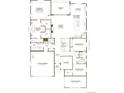 Detailed floor plan showcasing the layout of bedrooms, gourmet kitchen, great room, and outdoor patio at 8658 Pennycress Dr, Littleton, CO 80125