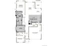 Detailed floor plan showcasing a gourmet kitchen, 2-car garage, two bedrooms, a study, and an open layout of living spaces at 1363 Lumber Ridge S Cir, Erie, CO 80516