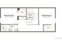 Second level floor plan featuring two bedrooms, a shared bath, and an open-to-below view of the main level at 8250 Snake River St, Littleton, CO 80125