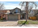 Charming two-story home with an attached two-car garage and well-maintained lawn at 5586 S Harlan St, Littleton, CO 80123