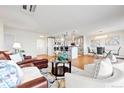 Open floorplan featuring a stylish living room, kitchen, and dining area perfect for entertaining at 3131 E Alameda Ave # 803, Denver, CO 80209