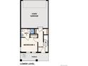 Lower level floor plan featuring a 2-bay garage, a bedroom and a bathroom at 6794 Merseyside Ln, Castle Pines, CO 80108