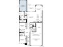 Detailed floor plan showcasing the layout of a modern home including the primary suite and 3-car tandem garage at 6340 Verve Ln, Parker, CO 80134