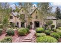 Two-story house with a landscaped yard and walkway at 1043 Meteor Pl, Castle Rock, CO 80108