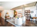 Bright, open living room showcasing hardwood floors, modern decor, and a comfortable layout at 1700 Bassett St # 314, Denver, CO 80202