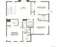 Upstairs floor plan featuring a loft, three bedrooms, two bathrooms, and laundry room at 4464 Boone Cir, Brighton, CO 80601