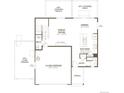 Detailed floor plan showcasing the open concept design of the kitchen, great room, and dining area at 4464 Boone Cir, Brighton, CO 80601