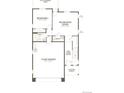 Floor plan featuring a two-car garage, bedroom, bathroom, and recreation room on the first floor at 8511 Snake River St, Littleton, CO 80125