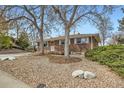 A cozy brick home featuring low-maintenance landscaping and mature trees at 5669 Johnson Ct, Arvada, CO 80002