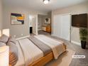 Staged main bedroom showcasing spacious layout, closet space, and soft carpet at 1220 W 170Th Ave, Broomfield, CO 80023