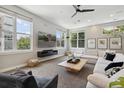 Bright living room with large windows, comfortable seating, and a modern entertainment center at 1711 Boulder St, Denver, CO 80211