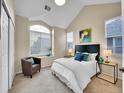 Bright bedroom with large window and carpeted floor at 1358 Carlyle Park Cir, Highlands Ranch, CO 80129