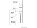 Second floor showing the owner's suite, laundry room, and bedrooms two and three at 15232 Detroit St, Thornton, CO 80602