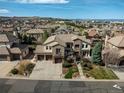 Aerial view showcasing the home's prime location within a picturesque residential community at 9617 Silent Hills Ln, Lone Tree, CO 80124