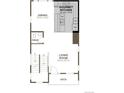 Floor plan showcases gourmet kitchen, dining room, living room and deck at 1257 Rhett Dr, Erie, CO 80026