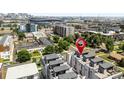 A bird's eye view showcases this neighborhood near the stadium, offering urban living and convenience at 3103 W 18Th Ave, Denver, CO 80204