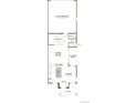 First-floor plan featuring an open living room, kitchen, dining area, and a two-car garage at 6658 N Nepal Ct, Aurora, CO 80019