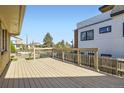 Large wooden deck perfect for entertaining, featuring sleek railings and ample space for outdoor furniture with neighborhood views at 951 Tennyson St, Denver, CO 80204
