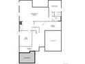 Basement floor plan featuring a recreation room, bedroom, flex room, and unfinished storage space at 9197 Ironwood St, Highlands Ranch, CO 80129