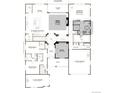 Detailed floor plan featuring a gourmet kitchen, great room, owner's suite, study, and two-car garage at 4748 Twelve Oaks Way, Castle Rock, CO 80104