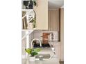 Close-up of a modern kitchen with open shelving and stylish countertops at 2738 N Clay St, Denver, CO 80211