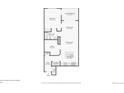 Floor plan showing the layout of the property, including the living room, kitchen, bedroom, and bathroom at 336 E 1St Ave # 207, Denver, CO 80203