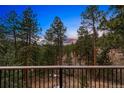 Deck overlooks a peaceful forest, inviting relaxation and connection with nature at 28254 Tresine Dr, Evergreen, CO 80439