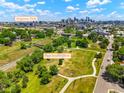 Aerial view of Paco Sanchez Park and Empower Field, located in a vibrant neighborhood near downtown at 1023 Hooker St, Denver, CO 80204
