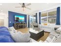 Comfortable living room featuring hardwood floors, stylish seating, and abundant natural light at 3924 Alamosa Ct, Brighton, CO 80601