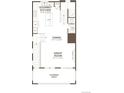Second floor plan featuring gourmet kitchen with island, dining area, great room and covered deck at 11475 E Briarwood Cir, Centennial, CO 80112