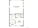 Floor plan showcasing a 2-car garage, flex room, entry, powder room, covered porch, and storage at 11475 E Briarwood Cir, Centennial, CO 80112